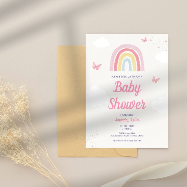 Invitation Baby shower Pastel Rainbow (Créateur téléchargé)
