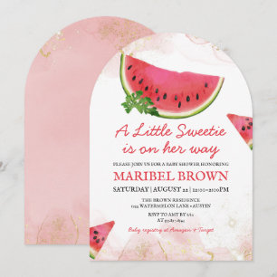 Invitation Baby Shower Pastèque Petite Douceur Rose