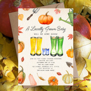 Invitation Baby shower Patch Boy du Citrouille d'automne cult