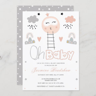 Invitation Baby shower Pathway to the Moon Oh Baby