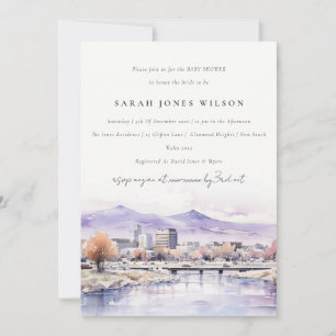 Invitation Baby Shower Paysage Aquarelle Boise, Idaho