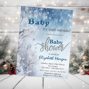 Invitation Baby Shower Paysage Hivernal Magique