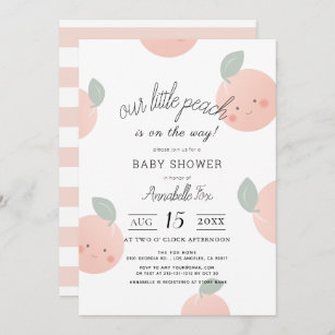 Invitation Baby shower Peaches & Crème Cute Kawaii