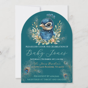 Invitation Baby shower Peacock