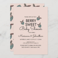 Baby shower peint à la main de fraises douces