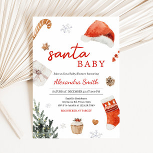 Invitation Baby shower père Noël