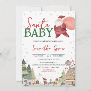Invitation Baby shower Père Noël non sexiste