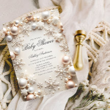 Baby shower Perles et flocons de neige