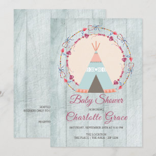 Invitation Baby shower personnalisé de la tribu Boho