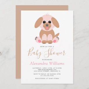 Invitation Baby shower personnalisé Genre Neutre Chiot