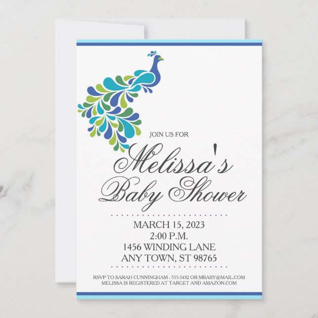 Invitation Baby shower personnalisé, Invitation Pe (Devant)