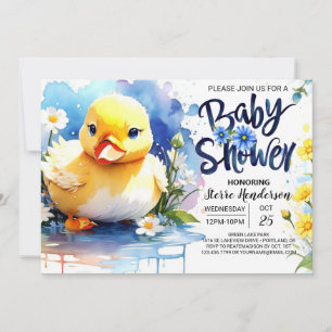 Invitation Baby shower personnalisé Quacking Duck