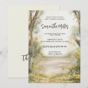 Invitation Baby Shower Personnalisé Rustique Vintage