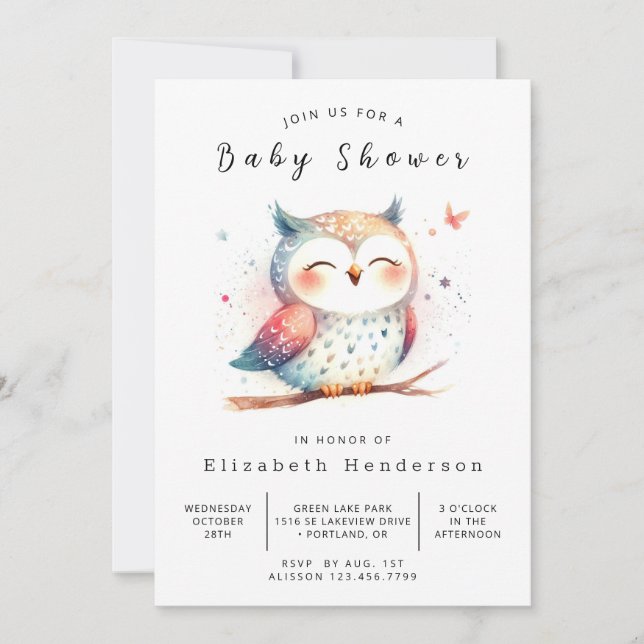 Invitation Baby shower personnalisé simple (Devant)
