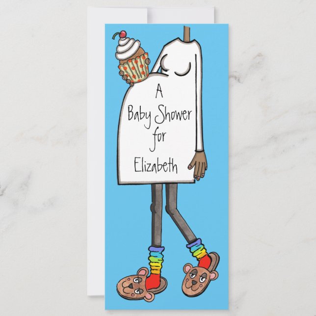 Invitation Baby shower personnalisé teint foncé (Devant)