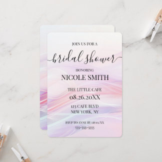 Invitation Baby Shower personnalisé Vagues Pastel
