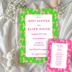 Invitation Baby shower personnalisé Zèbres colorés mignons