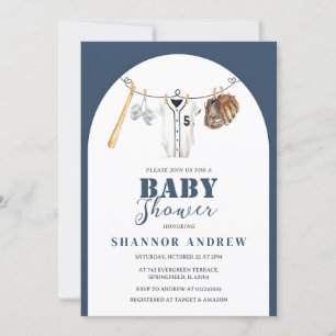 Invitation Baby shower personnel de base-ball Rookie