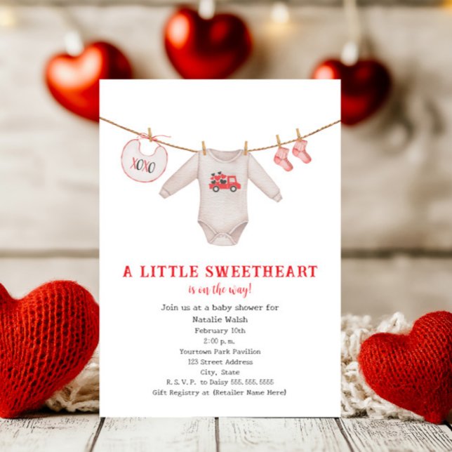 Invitation Baby shower petit amour Valentine Garçon (Créateur téléchargé)