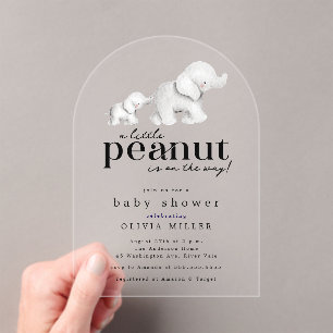 Invitation Baby shower petit arachide éléphant