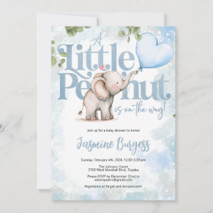 Invitation Baby shower petit arachide éléphant