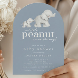 Invitation Baby shower petit arachide éléphant