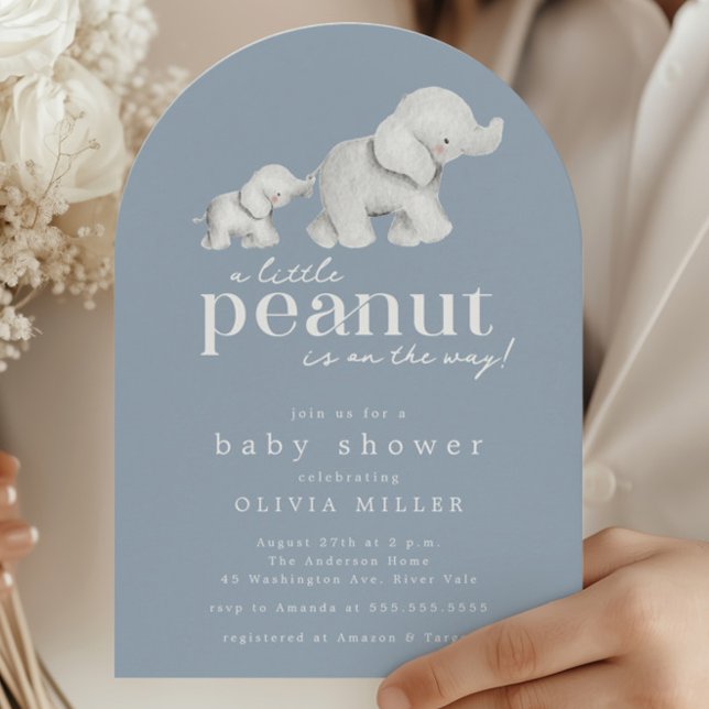 Invitation Baby shower petit arachide éléphant (Créateur téléchargé)