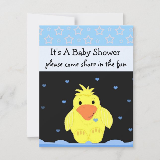 Invitation Baby Shower Petit Canard Jaune (Devant)