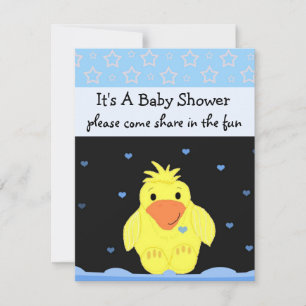 Invitation Baby Shower Petit Canard Jaune