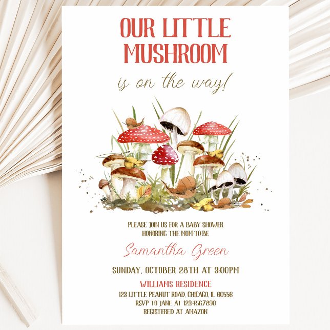 Invitation Baby Shower Petit Champignon (Créateur téléchargé)