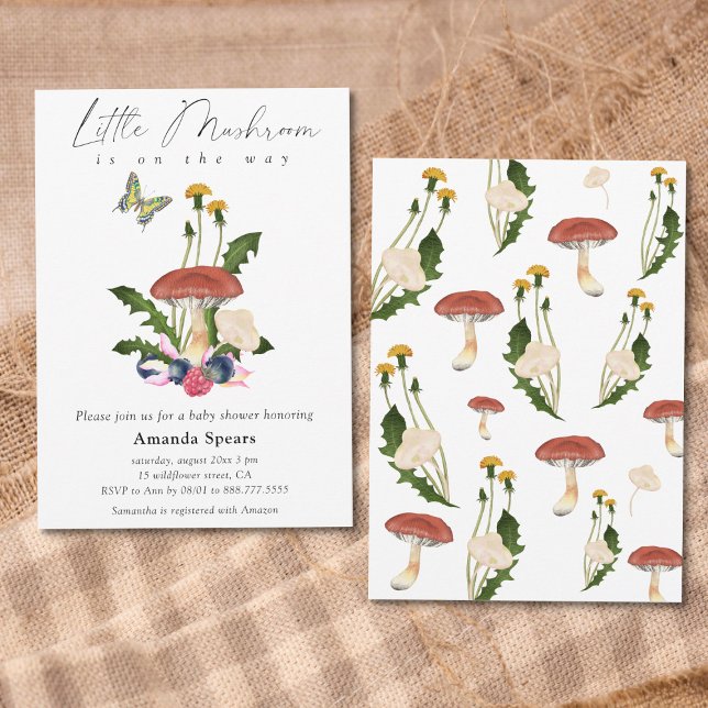 Invitation Baby Shower Petit Champignon (Créateur téléchargé)
