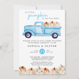 Invitation Baby shower petit Citrouille Blue Boy Couples