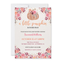 Baby Shower Petit Citrouille Fleur Aquarelle