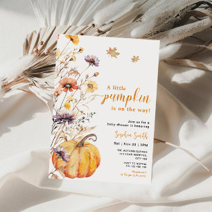 Invitation Baby shower petit Citrouille Fleur sauvage d'autom
