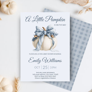 Invitation Baby Shower Petit Citrouille | Garçon Automnal Ble