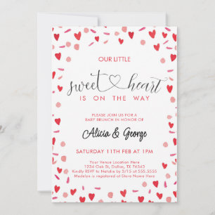 Invitation Baby Shower Petit Cœur