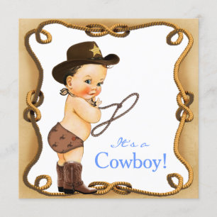 Invitation Baby Shower "Petit cow-boy adorable"