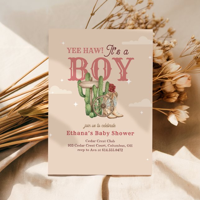 Invitation Baby shower petit cow-boy western (Créateur téléchargé)