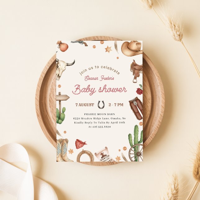 Invitation Baby Shower Petit Cowboy Occidental (Créateur téléchargé)