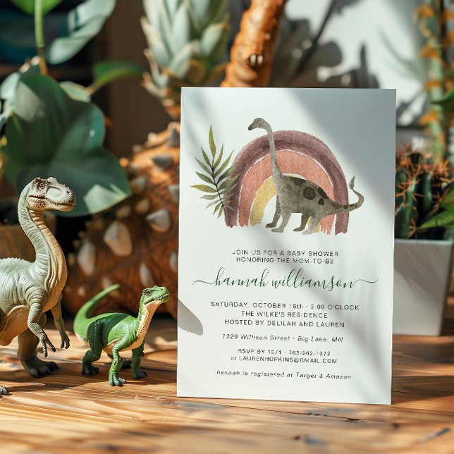Invitation Baby Shower Petit Dinosaure (Créateur téléchargé)
