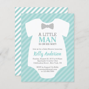 Invitation Baby shower petit garçon - Bleu