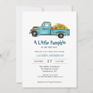 Invitation Baby shower petit garçon Citrouille