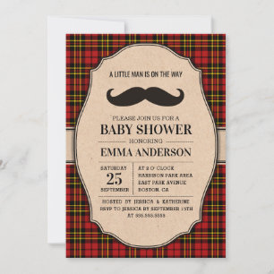 Invitation Baby shower Petit Homme - Moustache Pla