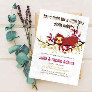 Invitation Baby Shower Petit Paresseux Mignon et Paresseux En