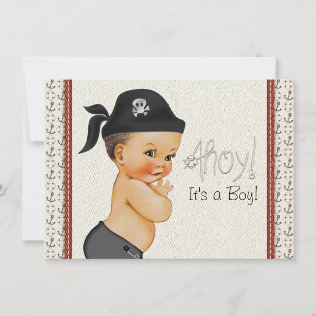 Invitation Baby Shower Petit Pirate (Devant)