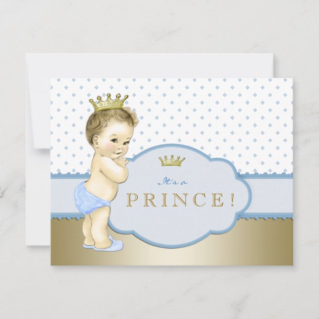 Invitation Baby Shower Petit Prince Bleu (Devant)