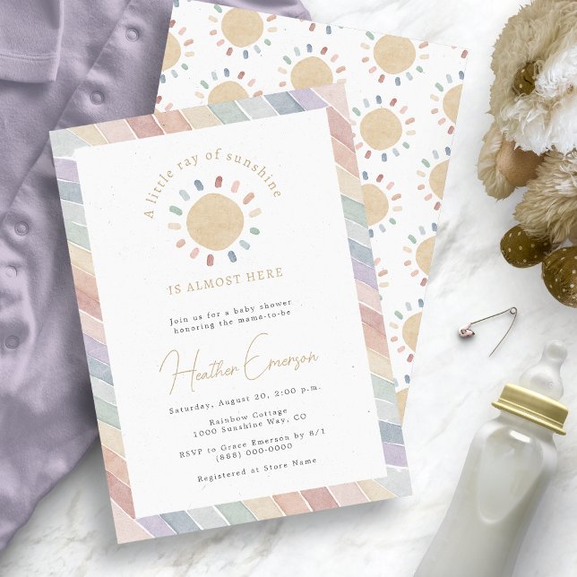 Invitation Baby Shower Petit Rayon de Soleil (Little Ray of Sunshine Baby Shower Invitation
)
