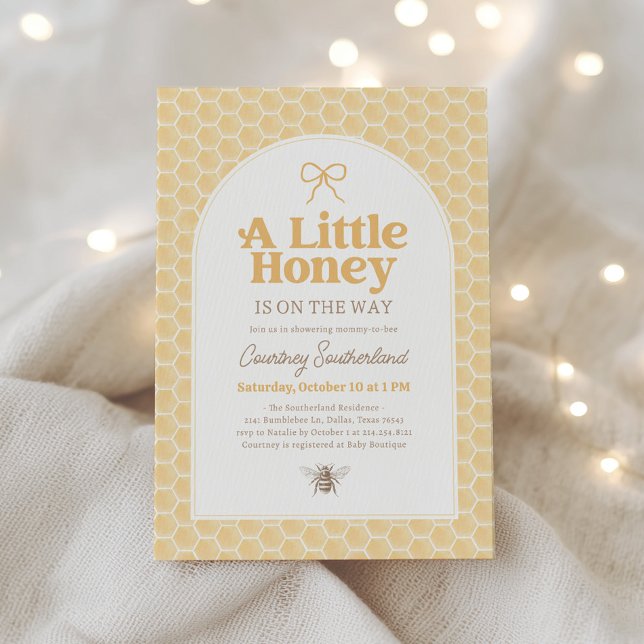 Invitation Baby Shower Petite Abeille (Créateur téléchargé)
