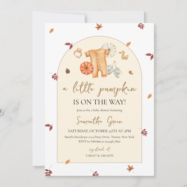 Invitation Baby Shower Petite Citrouille (Devant)