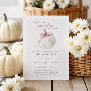 Invitation Baby Shower Petite Citrouille Blanche